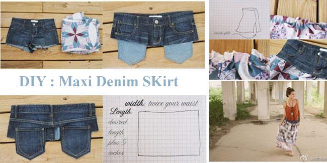 DIY Maxi Denim Skirt