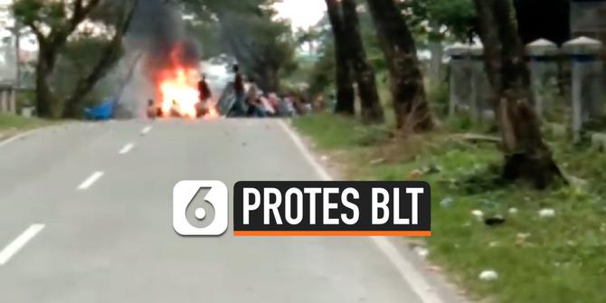 VIDEO: Protes Pembagian BLT, Mobil Wakapolres Mandailing Natal Dibakar