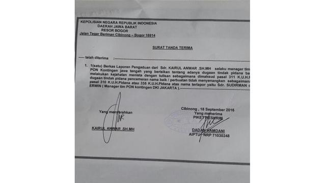 Kasus Pemain Ilegal di PON Jateng Laporkan Pelatih DKI ke Polisi