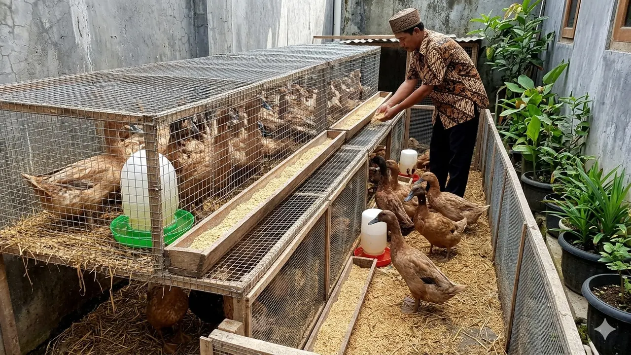 Cara Ternak Itik Mojosari di Lahan Sempit. AI