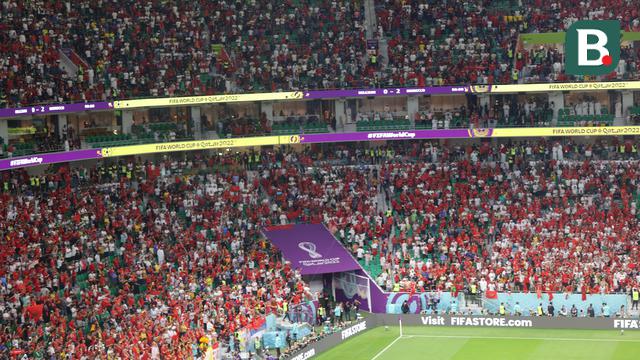 Lautan Fans Timnas Maroko di Al Thumama Stadium