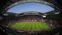 Suasana Stadion Kazan Arena di Kazan, Rusia, Rabu (28/6/2017). Stadion ini merupakan salah satu venue Piala Dunia 2018. (AFP/Roman Kruchinin)