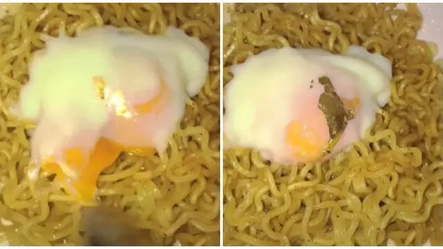 Viral, Wanita Ini Masak Mie Goreng dan Telur Pakai Lembaran Emas 24 Karat