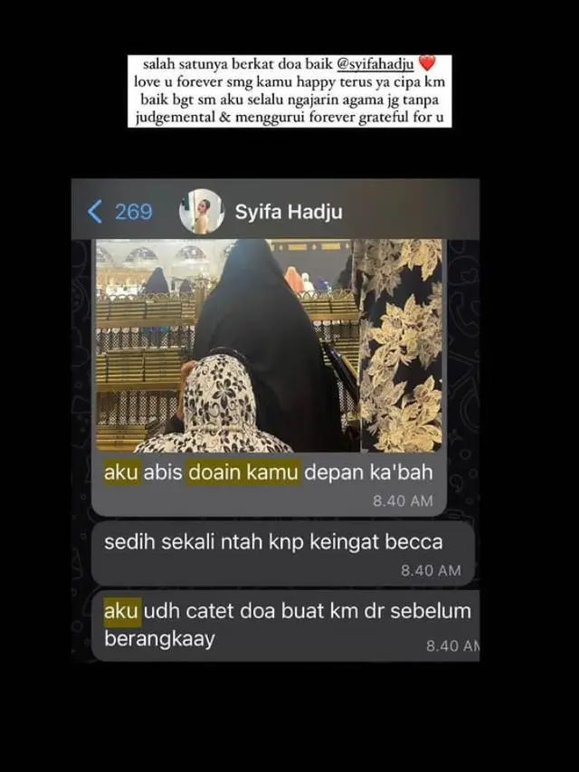 Syifa Hadju doakan Rebeccan Klopper