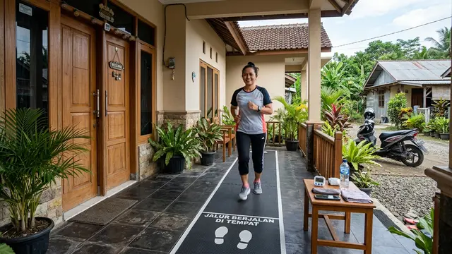 Ide Teras untuk Area Olahraga dan Cocok untuk Orang Mageran Model dengan Teras Jalur Jalan di Tempat