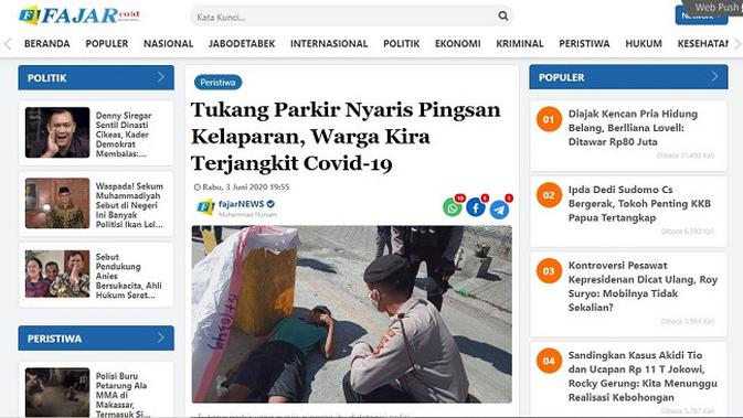 Gambar Tangkapan Layar Artikel dari Situs fajar.co.id.