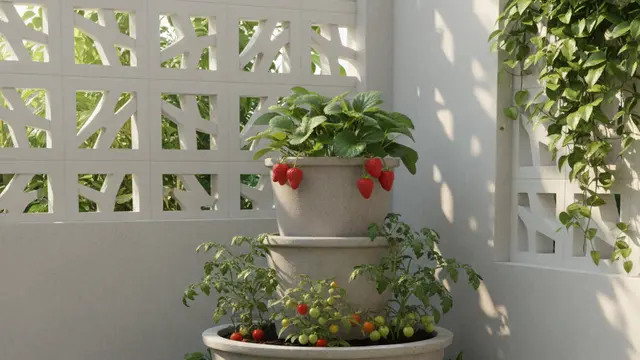 Desain Kebun Buah Mini di Rumah Sempit. AI