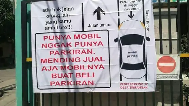 5 Potret Spanduk Nyeleneh Sindir Tetangga Ini Kocak