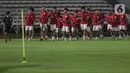 Timnas Indonesia menggelar sesi latihan resmi jelang laga final Piala AFF U-23 2025 di Stadion Madya Gelora Bung Karno, Senayan, Jakarta, Senin (28/7/2025). (Liputan6.com/Helmi Fithriansyah)