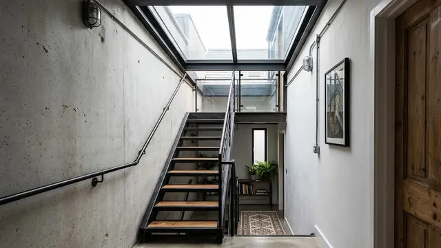 Desain Tangga Rumah Sempit dengan Skylight/AI Generated