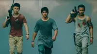 Iko Uwais, Tony Jaa, dan Tiger Chen dalam Triple Threat. (darkhorizons.com)