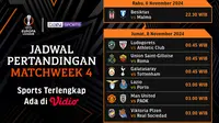 Jadwal dan Link Live Streaming Liga Europa 2024/25 Matchweek 4 di Vidio pekan Ini