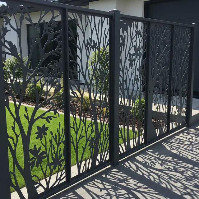 Pagar besi minimalis dengan vertical garden (Image by Gemini AI)