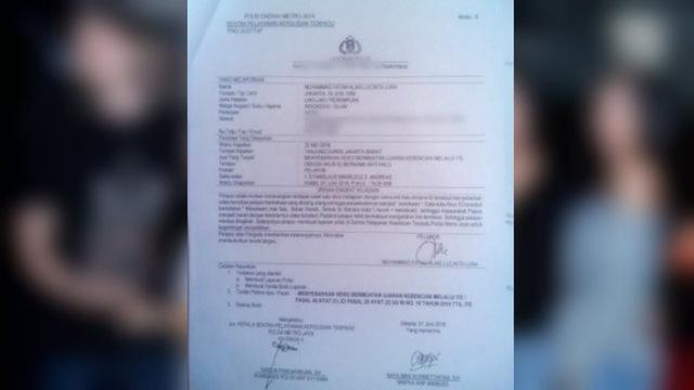 Ini surat laporan kepolisian yang diajukan Lucinta Luna