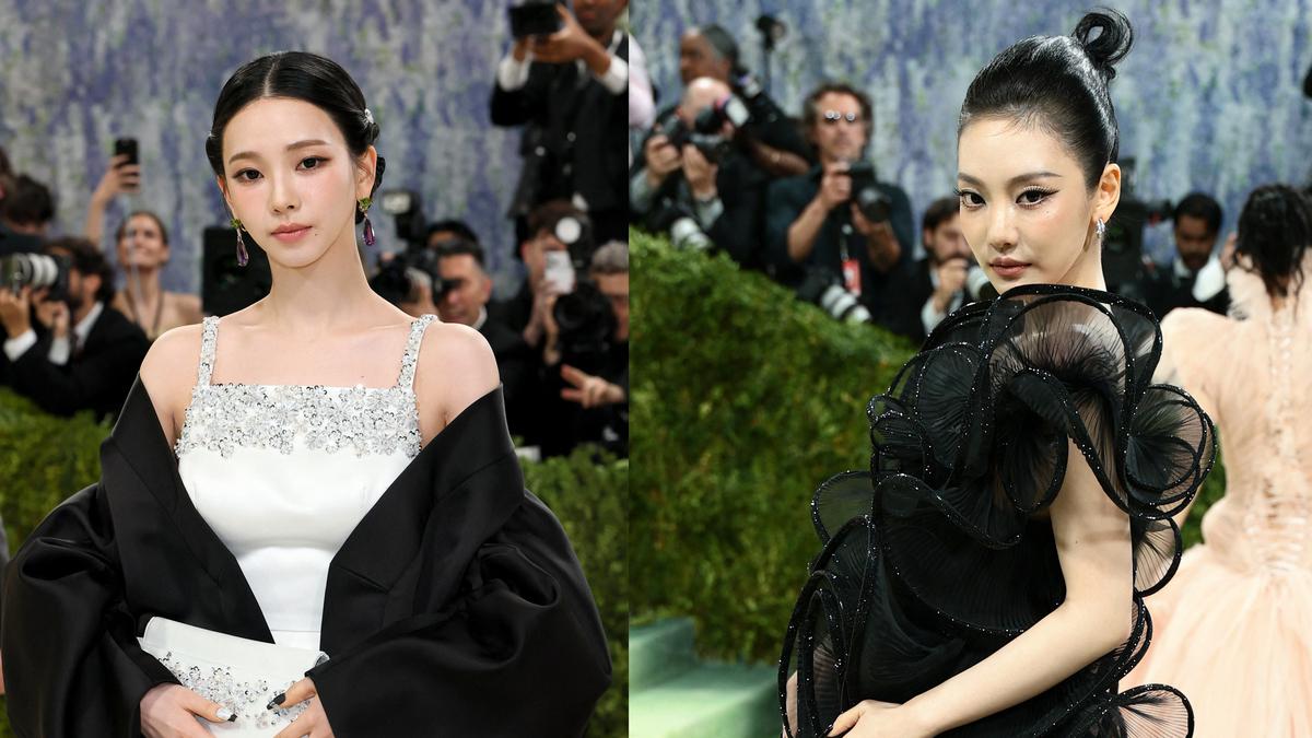 Potret Karina dan Ningning Aespa di Met Gala 2026: Kompak Tampil Dramatis dalam Nuansa Hitam