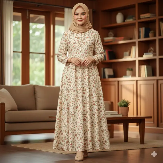 Model Gamis Harian yang Nyaman Dipakai Ibu Usia 50 Tahun ke Atas