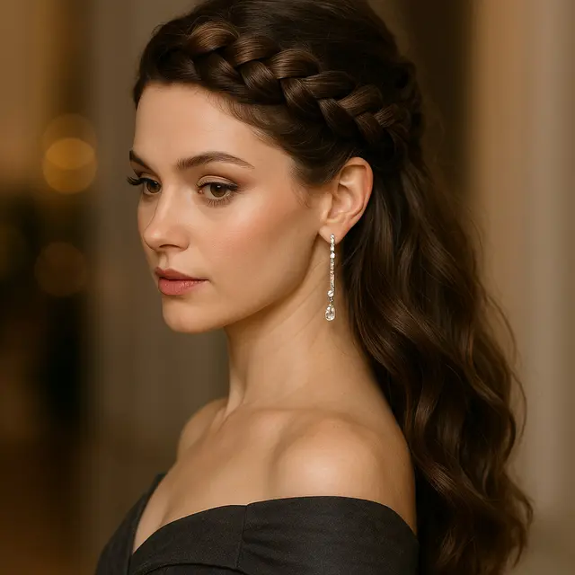 Model Rambut Kepang Mahkota untuk Pesta