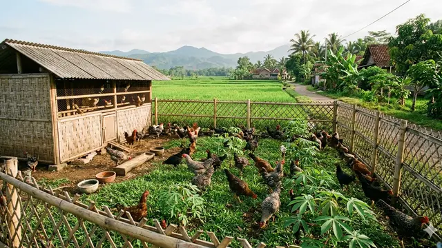 Model Kebun Ayam Umbaran Efisien.