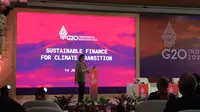 Menteri Keuangan Sri Mulyani Indrawati dalam Sustainable Finance for Climate Transition, Bali International Convention Center, Nusa Dua, Bali, Kamis (13/7/2022).