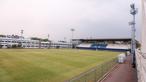 Kondisi Stadion Sidolig yang terletak di Batununggal, Kota Bandung, Jawa Barat pada Sabtu (21/10/2023) WIB. Stadion Sidolig terpilih menjadi salah satu lapangan latih untuk Piala Dunia U-17 2023. (Bola.com/Bagaskara Lazuardi)