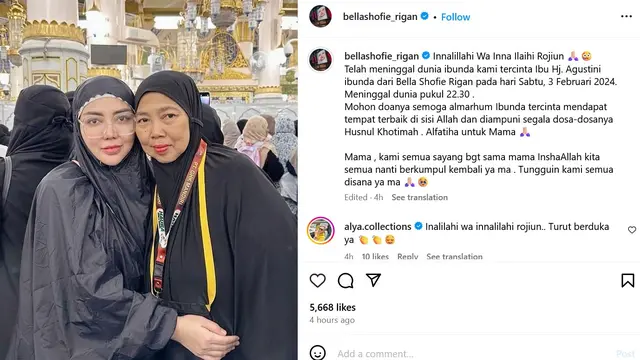 Unggahan Instagram Bella Shofie. (Instagram/ bellashofie_rigan)