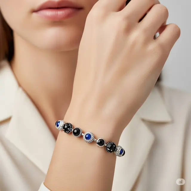 Gelang Pandora Model Batu Permata Dark Accent