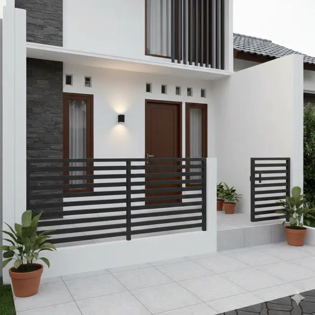 Model Pagar Teras Rumah Kecil (Foto: Gemini AI)