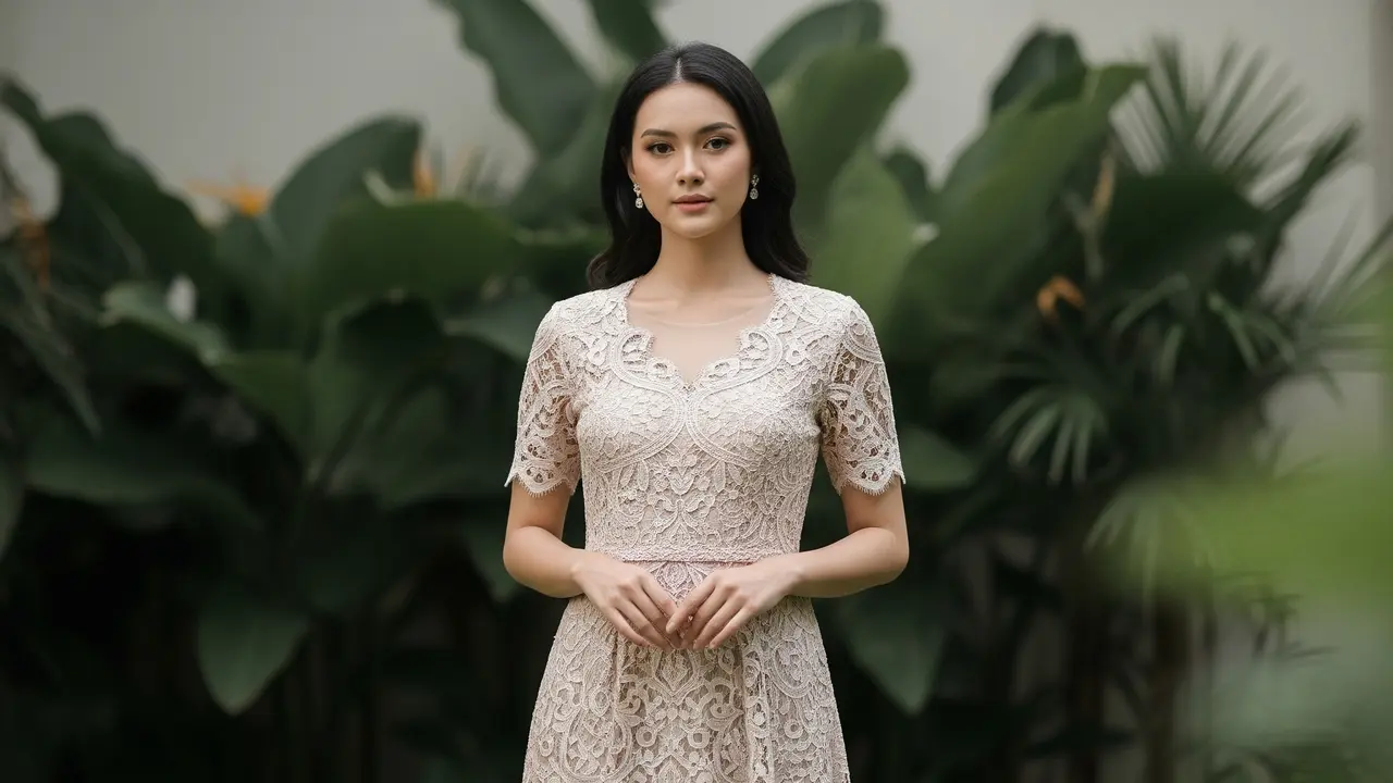 9 Model Long Dress Bahan Brokat dengan Potongan Princess Modern, Tren 2025