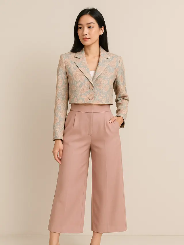 Model Blazer Crop Batik Kekinian untuk Wanita Karier