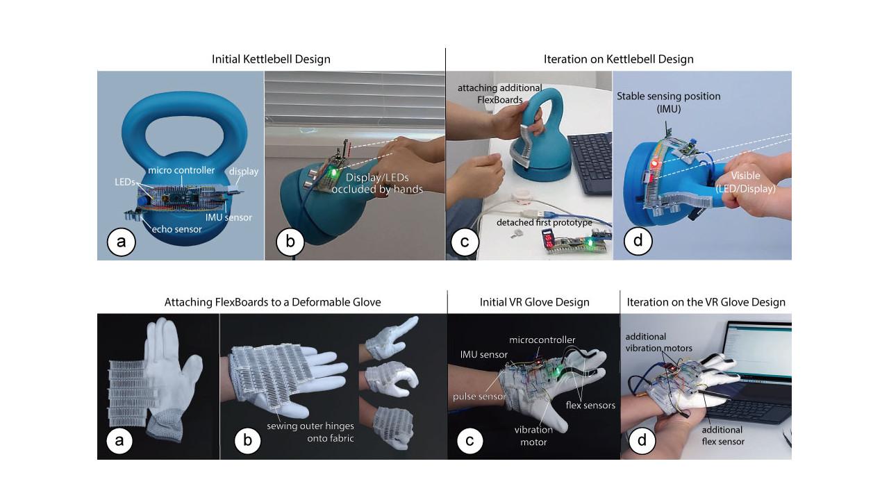 "FlexBoard", yakni sebuah papan elektronik fleksibel yang memungkinkan pembuatan prototipe cepat pada permukaan melengkung dan dapat berubah bentuk. Kredit: Donghyeon Ko, Yoonji Kim, Junyi Zhu, Michael Wessely, Stefanie Mueller