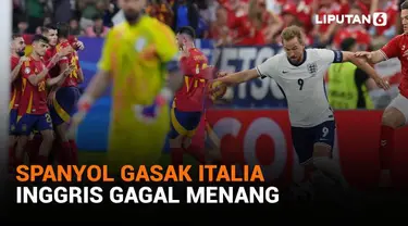 Mulai dari Spanyol gasak Italia hingga Inggris gagal menang, berikut sejumlah berita menarik News Flash Sport Liputan6.com.