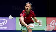 Tunggal putri Indonesia, Putri Kusuma Wardani, berhasil mengalahkan pemain Thailand, Pornpawee Chochuwong, pada final bulutangkis beregu putri SEA Games 2025 dengan skor 21-8, 13-21, 21-16. (PBSI)