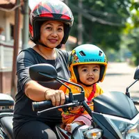 tips bawa anak 2 tahun naik motor ©Ilustrasi dibuat AI
