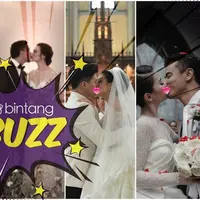 Sudah sah menjadi pasangan suami istri, potret wedding kiss 5 seleb ini bikin baper.
