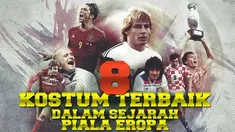 Video 8 kostum sepak bola terbaik dalam sejarah Piala Eropa dari tahun 1960 hingga sekarang, salah satunya kostum dari Belanda yang pernah membawa negaranya juara Piala eropa 1988.