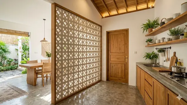 Desain Dapur Belakang dengan Roster