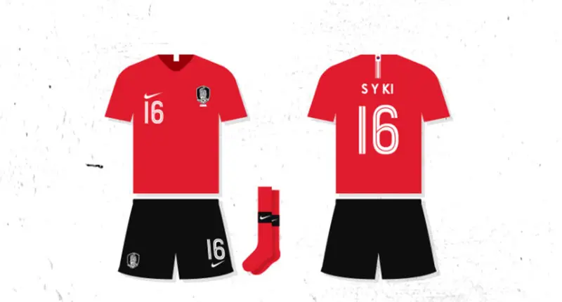 Jersey kandang Timnas Korea Selatan di Piala Dunia 2018 keluaran Nike. (Bola.com/Dok. KFA)