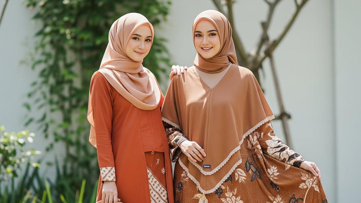 10 Gamis Warna Earth Tone Kombinasi Batik Paling Elegan 2025, Kalem, Syar'i, dan Anggun