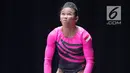 Aksi pesenam artistik Indonesia, Nur Cahya pada Asian Games 2018 di JIExpo, Jakarta, Selasa (21/8). Indonesia melaju ke tiga babak final pada senam artistik putri Asian Games 2018. (Bola.com/Peksi Cahyo)