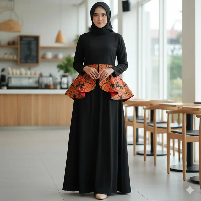 Variasi Peplum Simetris pada Pinggang (Gemini AI)