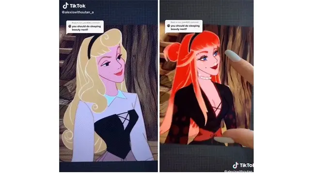 7 Ilustrasi Karakter Puteri Disney saat Tampil Edgy, Beda Banget