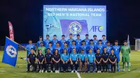 Timnas Kepulauan Mariana Utara U-17 berpose saat pelepasan jelang kualifikasi Piala Asia U-17 2025. (Photo by&nbsp;Russelle Vicente/Marianas Variety)