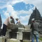 Pemugaran Candi Perwara di Kompleks Candi Prambanan, Sleman, Daerah Istimewa Yogyakarta. (Antara Foto/Andreas Fitri Atmoko)