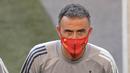 Pelatih Timnas Spanyol, Luis Enrique, saat sesi latihan jelang laga UEFA Nations League di Stuttgart, Jerman, Rabu (2/8/2020). Spanyol akan berhadapan dengan Jerman. (AFP/Thomas Kienzle)