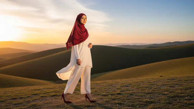 Inspirasi Warna Hijab yang Cocok untuk Baju Putih Tulang/Gemini AI