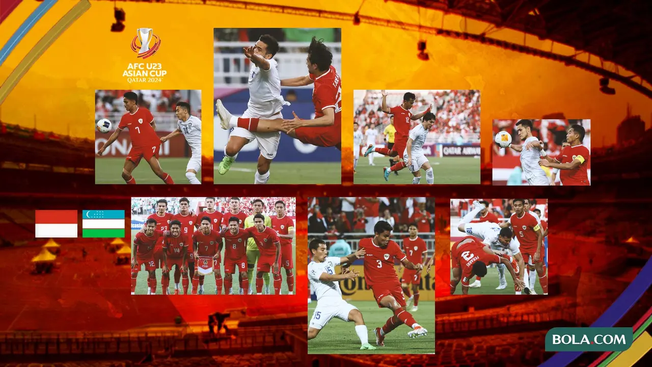 Kolase - Timnas Indonesia U-23 Vs Uzbekistan di Piala Asia U-23 2024