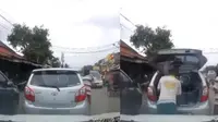 Mampir ke Warung, Emak-Emak Ini Tinggalkan Mobilnya di Tengah Jalan