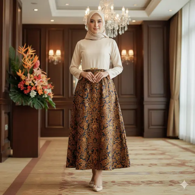 7 Model Gamis Batik Formal, Elegan dan Anggun untuk Acara Resmi Maupun Kondangan