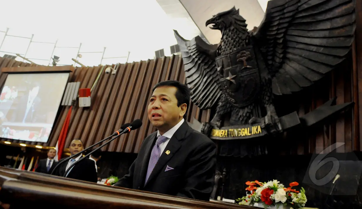 Ketua DPR Setya Novanto saat gladi bersih pembukaan Konferensi Parlemen Asia Afrika, Jakarta, Rabu (22/4/2015). (Liputan6.com/Andrian M Tunay) 