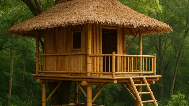 7 Model Rumah Pohon Sederhana dari Bambu, Ramah Lingkungan dan Estetik